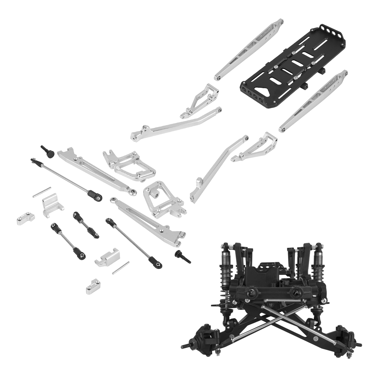 Rc Crawler Axle Parts - Aluminium SCX10 II Kit suspensi 2WD