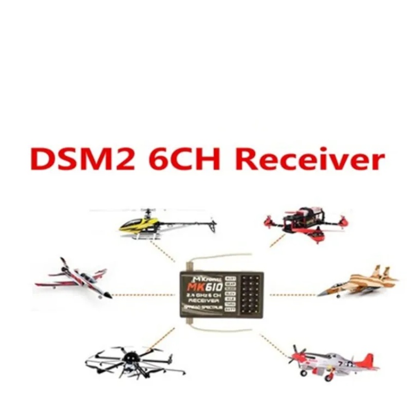 DSM2 MK610 AR6100 2.4G 6CH RC  - Drone Rc Battery ulasan dan harga