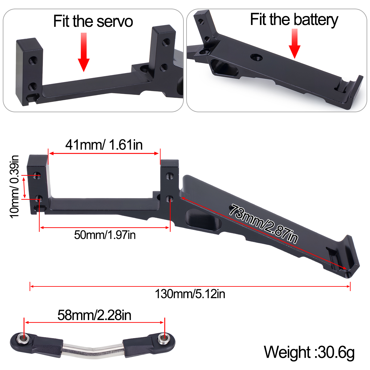 1 Buah Dudukan Servo dan Bater - Rc Crawler Axle Parts ulasan dan harga