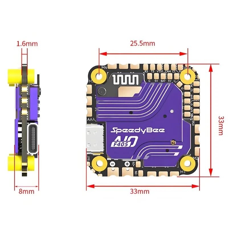 SpeedyBee F405 AIO Flight Cont - Drone Rc2 ulasan dan harga
