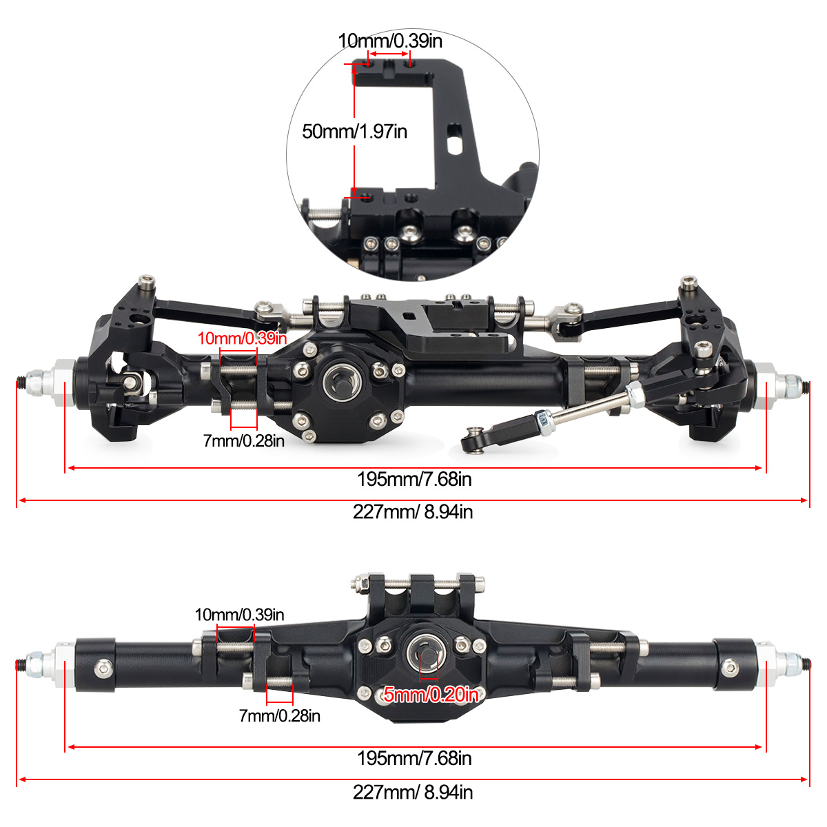 Set Poros Lurus Depan Belakang - Rc Crawler Axle Parts ulasan dan harga